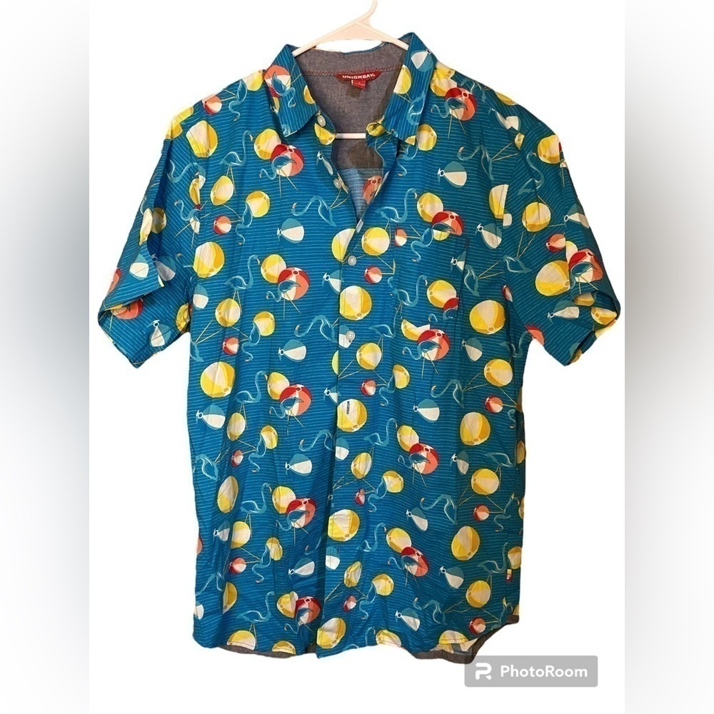 UNION Bay Flamingo and Beach Ball Short Sleeve Button up